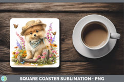 GorgeousDogs 01 Bandana Summer Square Coaster design.