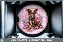GorgeousDogs 01 Checker Valentine Car Coaster design.