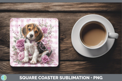 GorgeousDogs 01 Checker Valentine Square Coaster design.
