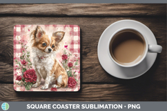GorgeousDogs 01 Checker Valentine Square Coaster design.