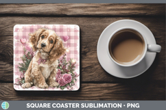 GorgeousDogs 01 Checker Valentine Square Coaster design.