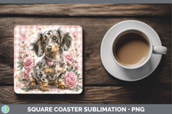 GorgeousDogs 01 Checker Valentine Square Coaster design.