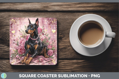 GorgeousDogs 01 Checker Valentine Square Coaster design.