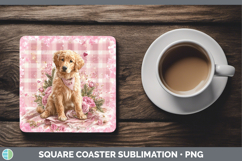 GorgeousDogs 01 Checker Valentine Square Coaster design.