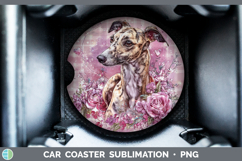 GorgeousDogs 01 Checker Valentine Car Coaster design.