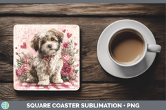 GorgeousDogs 01 Checker Valentine Square Coaster design.