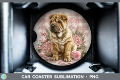 GorgeousDogs 01 Checker Valentine Car Coaster design.