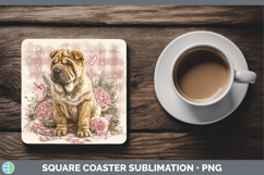 GorgeousDogs 01 Checker Valentine Square Coaster design.