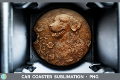 GorgeousDogs 01 Copper Relief Car Coaster design.