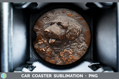 GorgeousDogs 01 Copper Relief Car Coaster design.