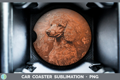 GorgeousDogs 01 Copper Relief Car Coaster design.