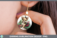 GorgeousDogs 01 Cute Christmas Round Earrings design.