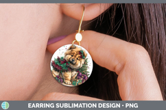 GorgeousDogs 01 Cute Christmas Round Earrings design.