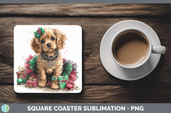 GorgeousDogs 01 Cute Christmas Square Coaster design.