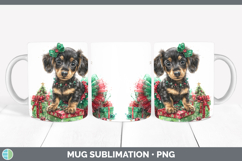 GorgeousDogs 01 Cute Christmas Mug Wrap design.