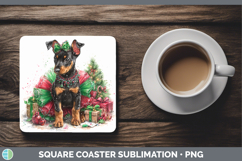 GorgeousDogs 01 Cute Christmas Square Coaster design.