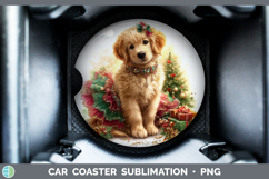 GorgeousDogs 01 Cute Christmas Car Coaster design.