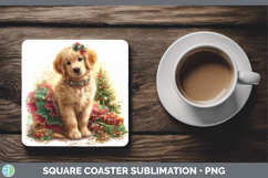 GorgeousDogs 01 Cute Christmas Square Coaster design.