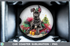 GorgeousDogs 01 Cute Christmas Car Coaster design.