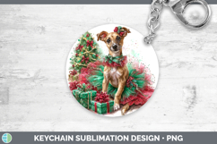 GorgeousDogs 01 Cute Christmas Keychain design.