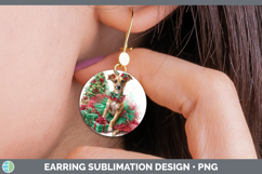 GorgeousDogs 01 Cute Christmas Round Earrings design.