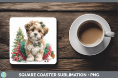 GorgeousDogs 01 Cute Christmas Square Coaster design.