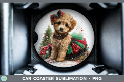 GorgeousDogs 01 Cute Christmas Car Coaster design.