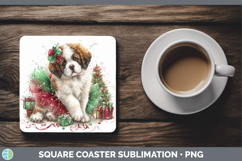 GorgeousDogs 01 Cute Christmas Square Coaster design.