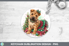 GorgeousDogs 01 Cute Christmas Keychain design.