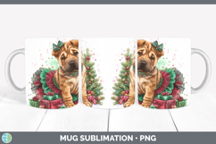 GorgeousDogs 01 Cute Christmas Mug Wrap design.