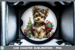 GorgeousDogs 01 Cute Christmas Car Coaster design.
