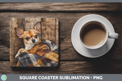 GorgeousDogs 01 Flannel Square Coaster design.