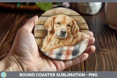 GorgeousDogs 01 Flannel Round Coaster design.