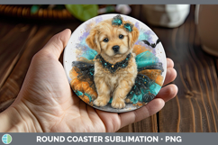 GorgeousDogs 01 Halloween Round Coaster design.