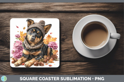 GorgeousDogs 01 Knit Hat Square Coaster design.