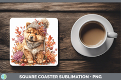 GorgeousDogs 01 Knit Hat Square Coaster design.