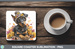 GorgeousDogs 01 Knit Hat Square Coaster design.