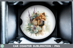 GorgeousDogs 01 Lavender and Eucalyptus Car Coaster design.