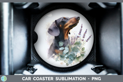 GorgeousDogs 01 Lavender and Eucalyptus Car Coaster design.