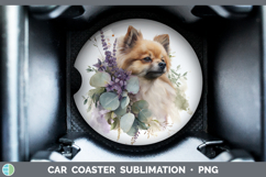 GorgeousDogs 01 Lavender and Eucalyptus Car Coaster design.