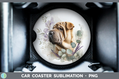 GorgeousDogs 01 Lavender and Eucalyptus Car Coaster design.