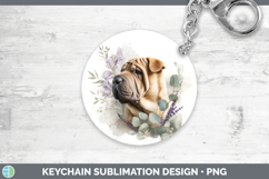GorgeousDogs 01 Lavender and Eucalyptus Keychain design.