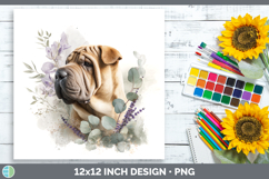 GorgeousDogs 01 Lavender and Eucalyptus Paper Backgrounds design.