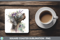 GorgeousDogs 01 Lavender and Eucalyptus Square Coaster design.