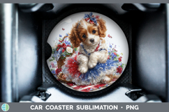 GorgeousDogs 01 Patriotic Car Coaster design.