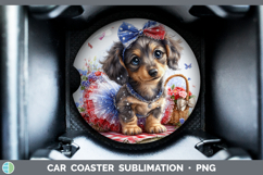 GorgeousDogs 01 Patriotic Car Coaster design.