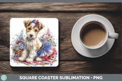 GorgeousDogs 01 Patriotic Square Coaster design.