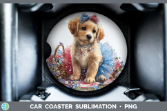 GorgeousDogs 01 Patriotic Car Coaster design.