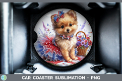 GorgeousDogs 01 Patriotic Car Coaster design.