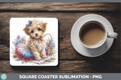 GorgeousDogs 01 Patriotic Square Coaster design.